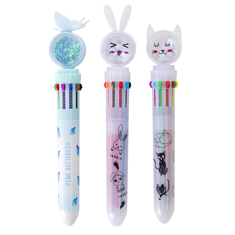 Wholesale Plastic Glitter Butterfly Rabbit Ten Color Beads